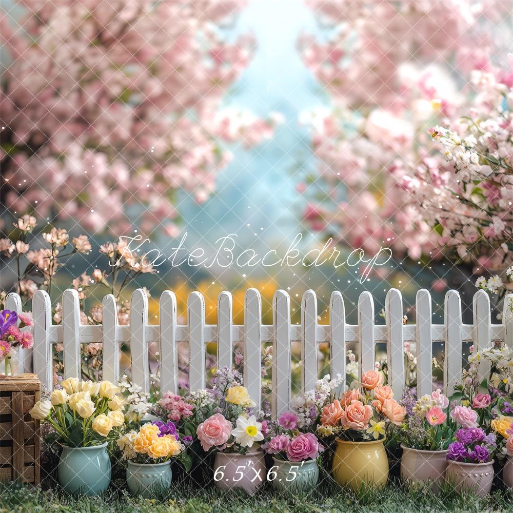 Kate Easter Spring Fence Backdrop Designed by Mini MakeBelieve - Kate Backdrop AU
