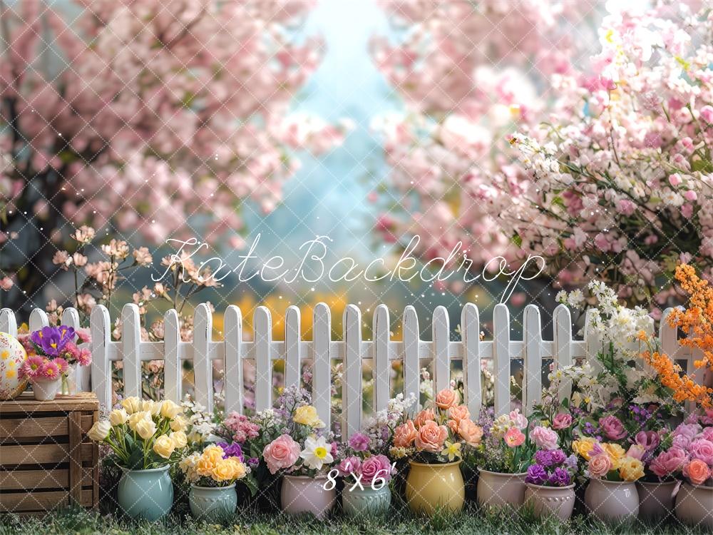 Kate Easter Spring Fence Backdrop Designed by Mini MakeBelieve - Kate Backdrop AU