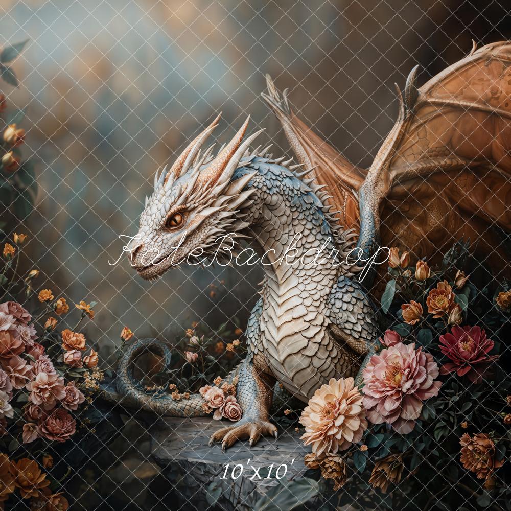 Kate Fantasy Dragon Floral Backdrop Designed by Emetselch - Kate Backdrop AU
