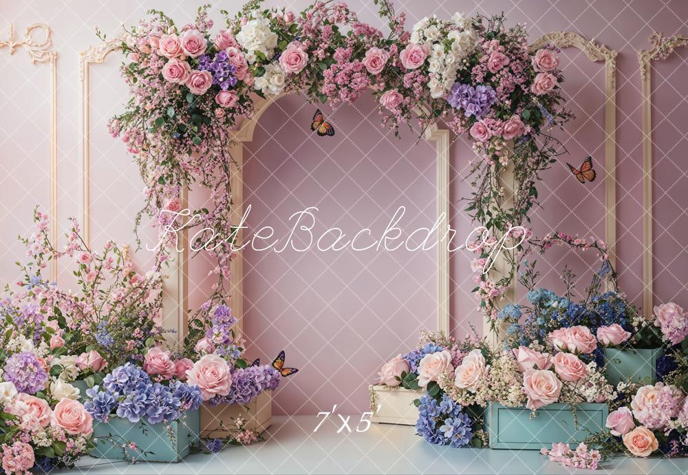 Kate Spring Cake Smash Floral Arch Backdrop Designed by Emetselch - Kate Backdrop AU