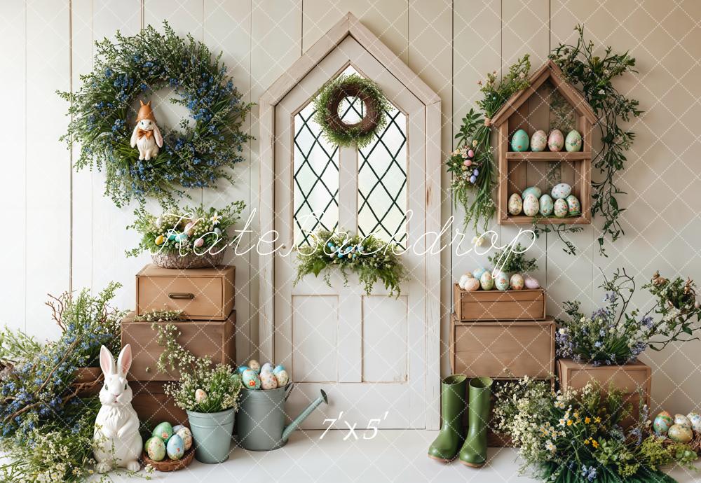 Kate Easter Bunny Spring Door Backdrop Designed by Emetselch - Kate Backdrop AU