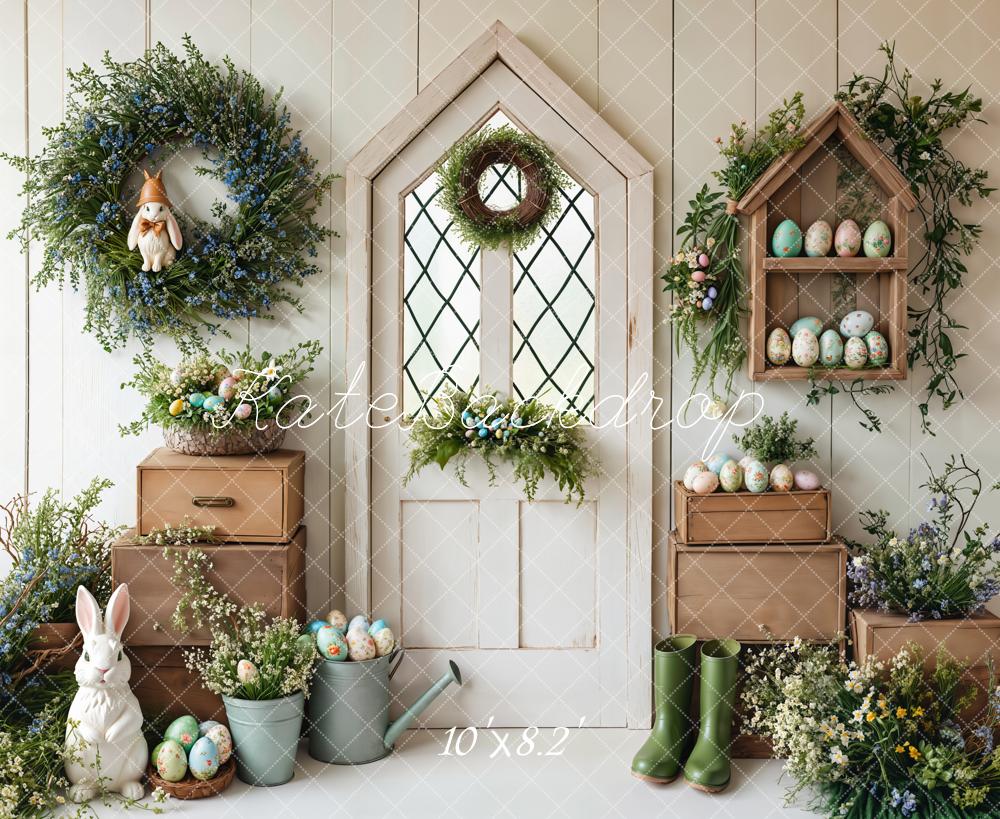 Kate Easter Bunny Spring Door Backdrop Designed by Emetselch - Kate Backdrop AU