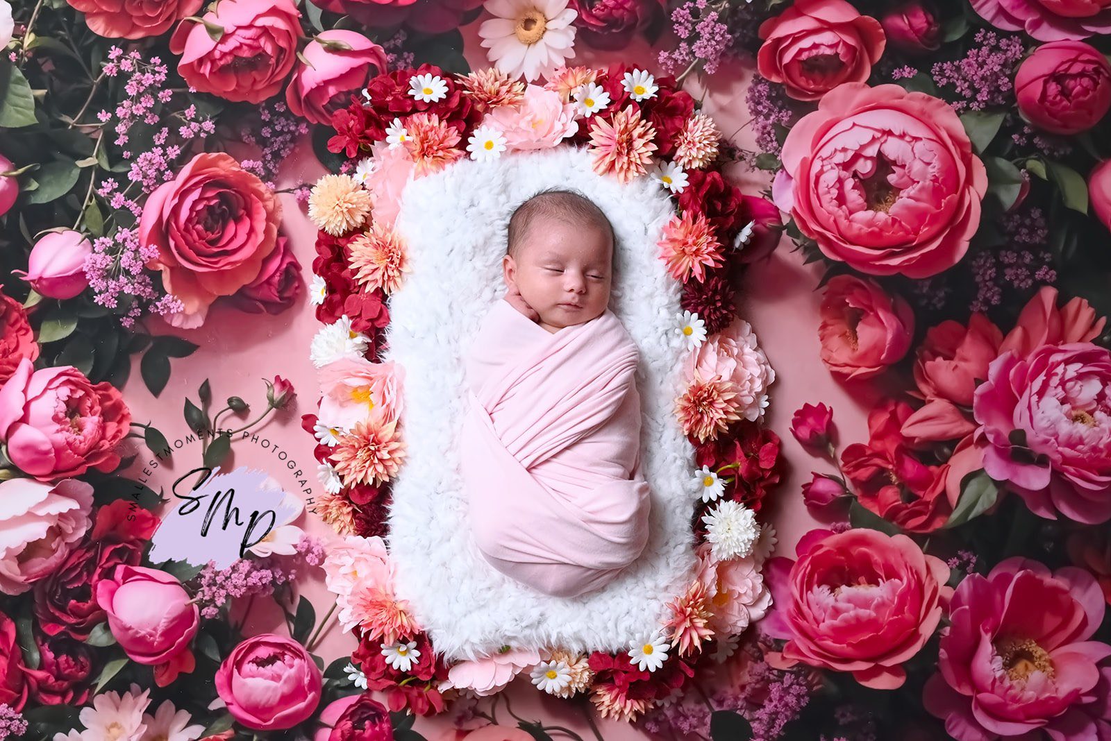 Kate Newborn Flower Pink Floor Backdrop Designed by Emetselch