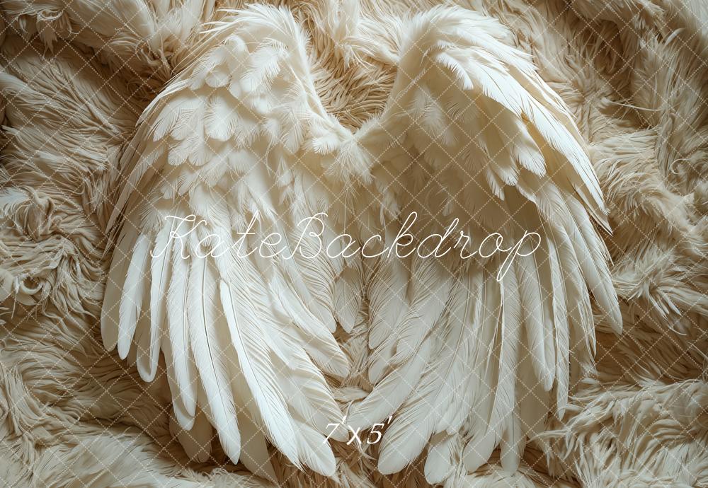 Kate Newborn Angel Wings Backdrop Feather Fur Rug Floor Designed by Emetselch - Kate Backdrop AU