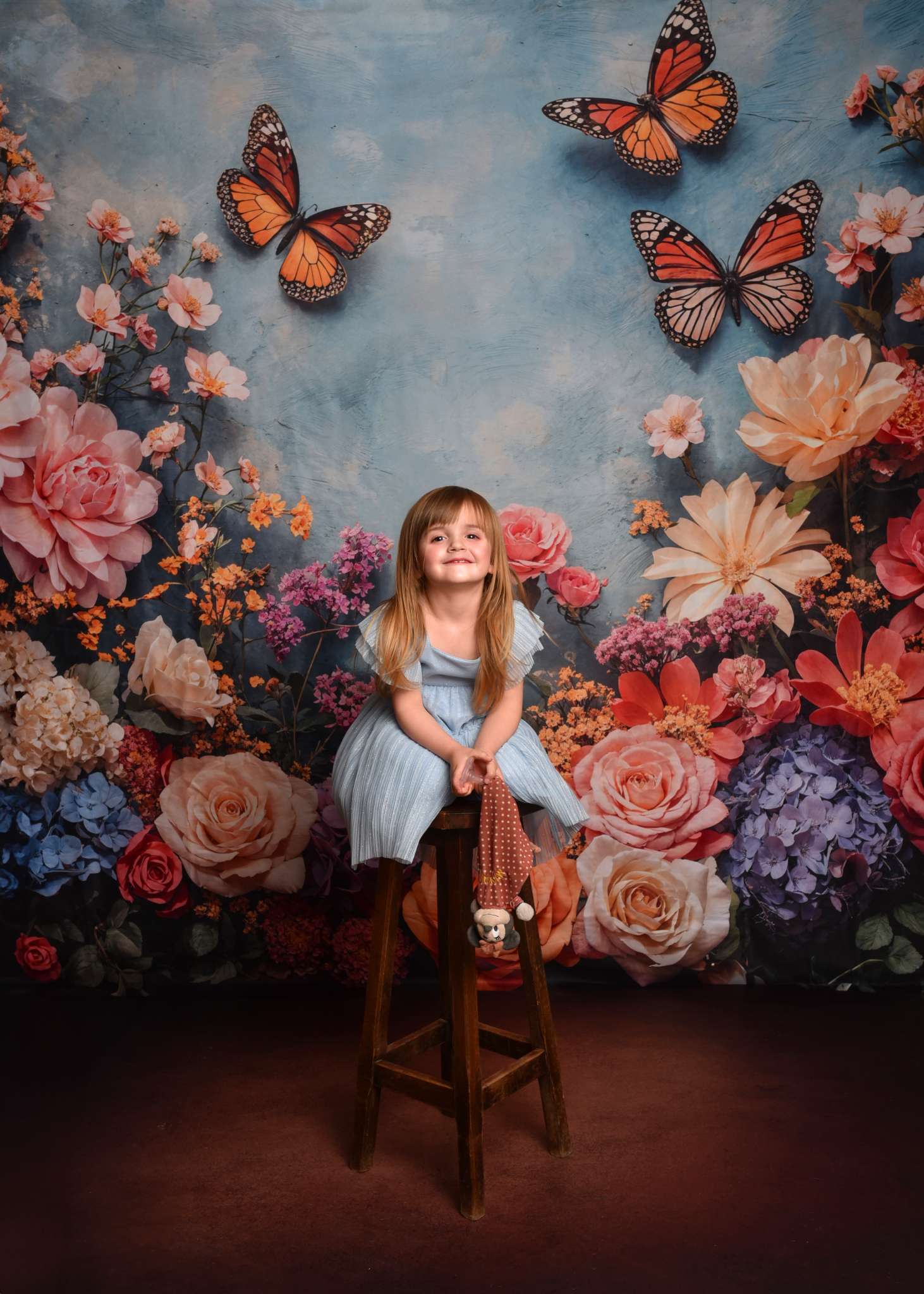 Kate Spring Floral Butterfly Backdrop Designed by Emetselch - Kate Backdrop AU