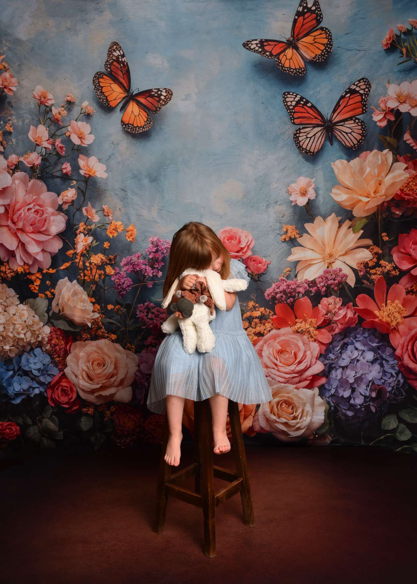 Kate Spring Floral Butterfly Backdrop Designed by Emetselch - Kate Backdrop AU