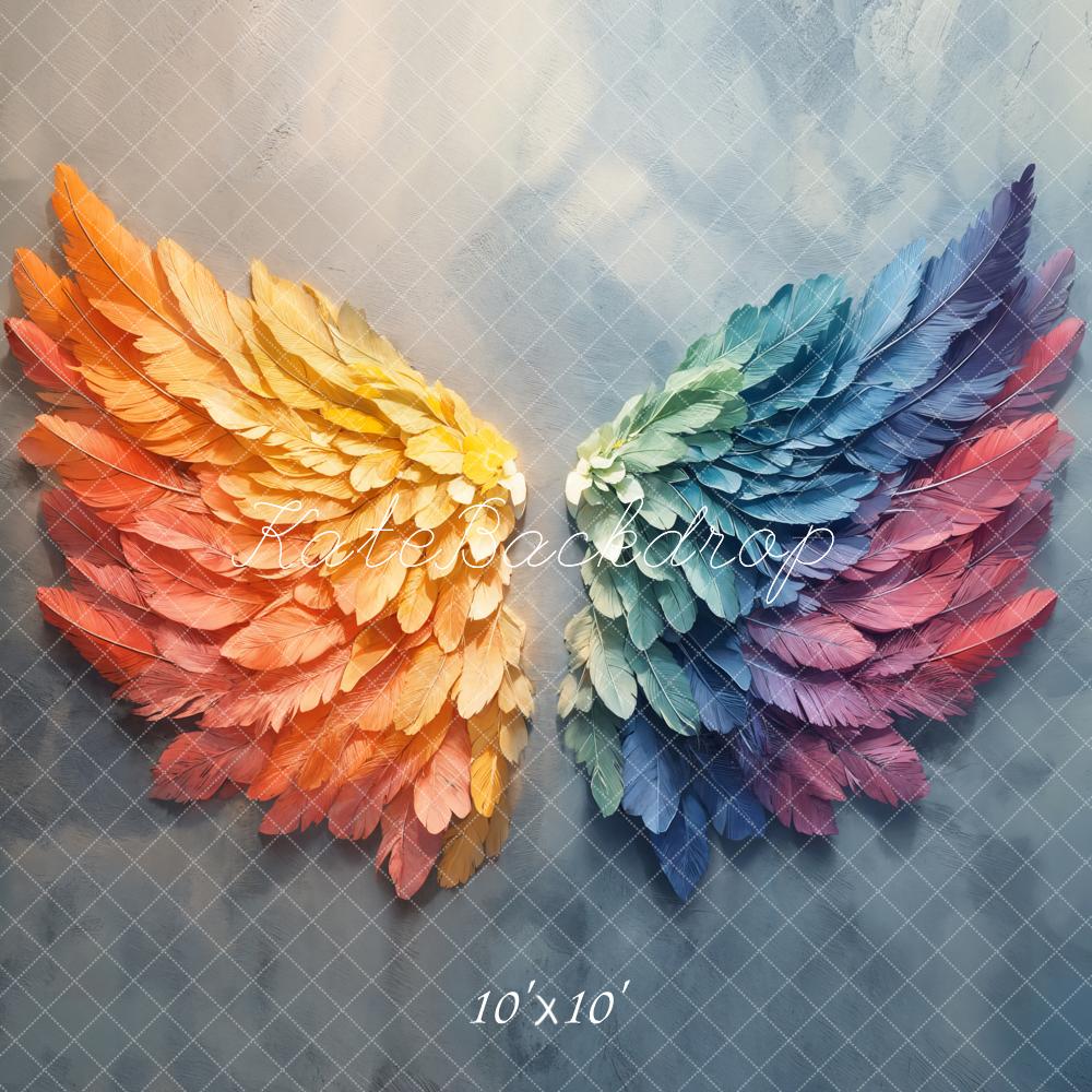 Kate Rainbow Feather Wings Backdrop Designed by Emetselch - Kate Backdrop AU