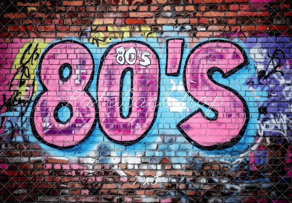 Kate 80’s Graffiti Brick Wall Backdrop Designed by Patty Roberts - Kate Backdrop AU