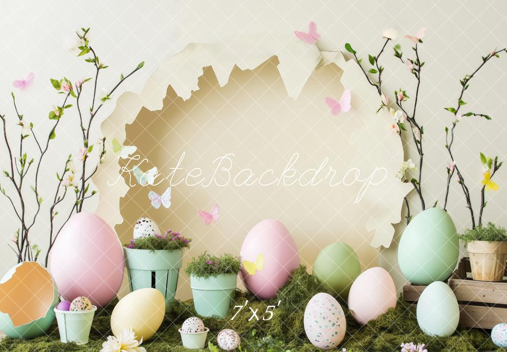 Kate Pastel Easter Egg and Flowers Backdrop Designed by Patty Roberts - Kate Backdrop AU