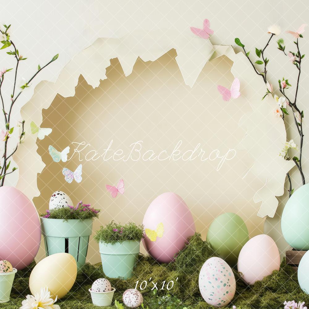 Kate Pastel Easter Egg and Flowers Backdrop Designed by Patty Roberts - Kate Backdrop AU