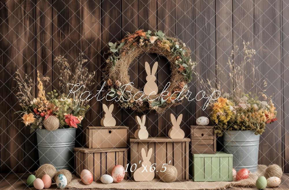 Kate Rustic Floral Vase Easter Backdrop Designed by Patty Roberts - Kate Backdrop AU