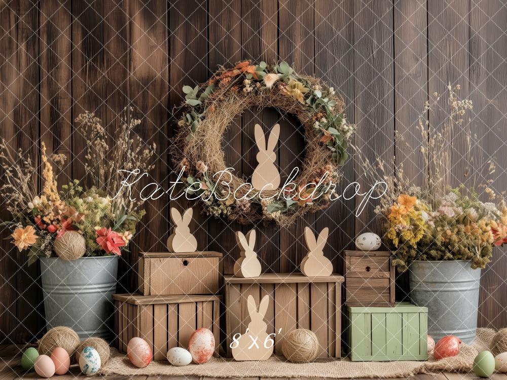 Kate Rustic Floral Vase Easter Backdrop Designed by Patty Roberts - Kate Backdrop AU