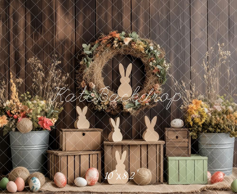 Kate Rustic Floral Vase Easter Backdrop Designed by Patty Roberts - Kate Backdrop AU