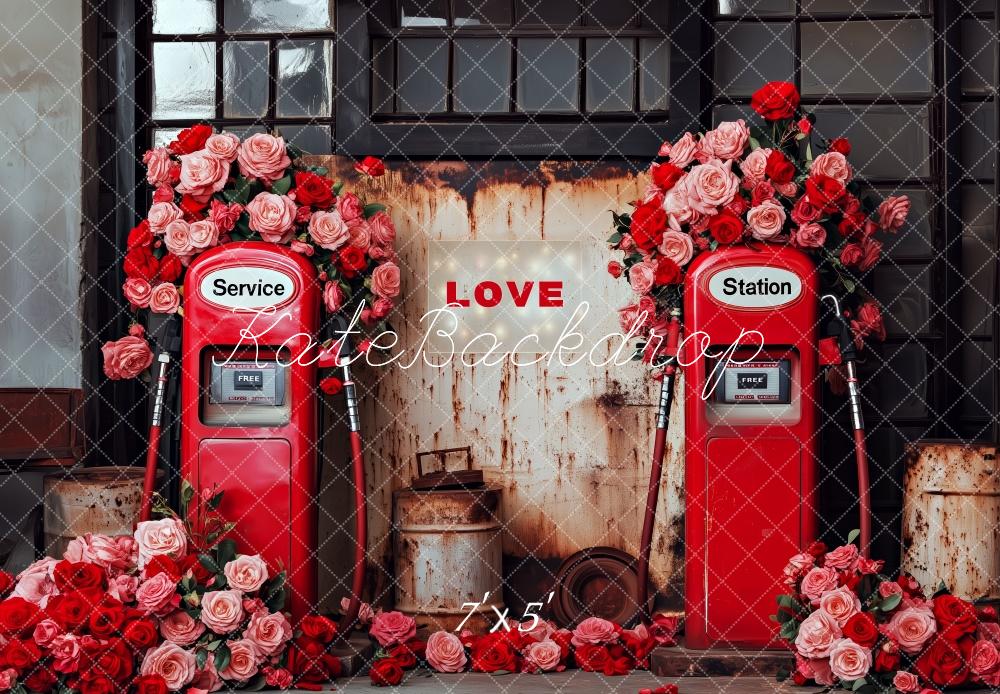 Kate Valentine’s Day Gas Station Backdrop Designed by Patty Roberts - Kate Backdrop AU