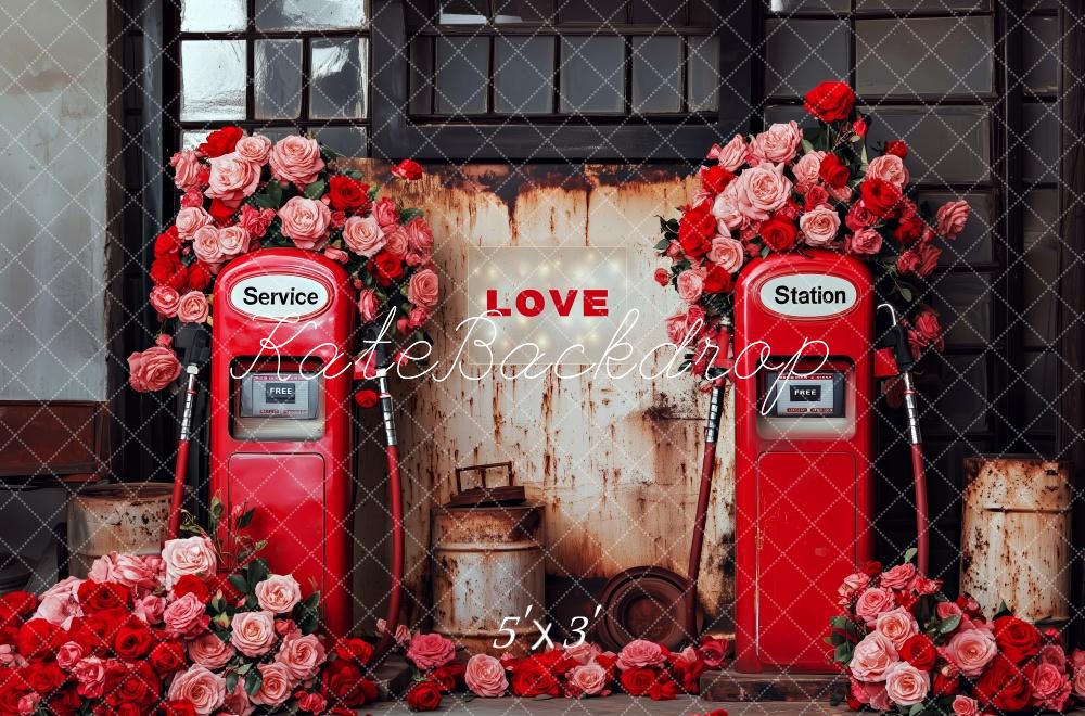 Kate Valentine’s Day Gas Station Backdrop Designed by Patty Roberts - Kate Backdrop AU