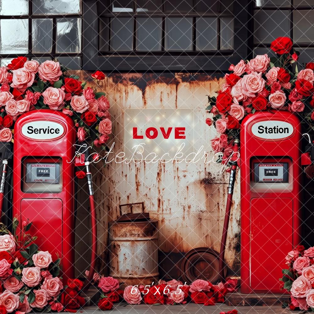 Kate Valentine’s Day Gas Station Backdrop Designed by Patty Roberts - Kate Backdrop AU
