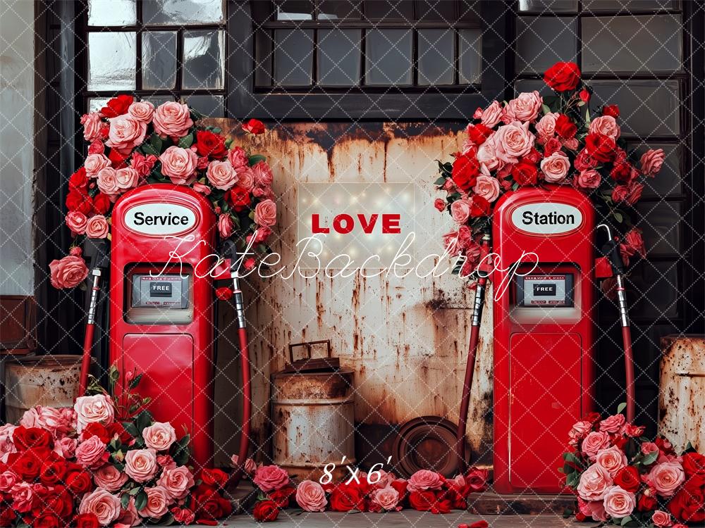 Kate Valentine’s Day Gas Station Backdrop Designed by Patty Roberts - Kate Backdrop AU