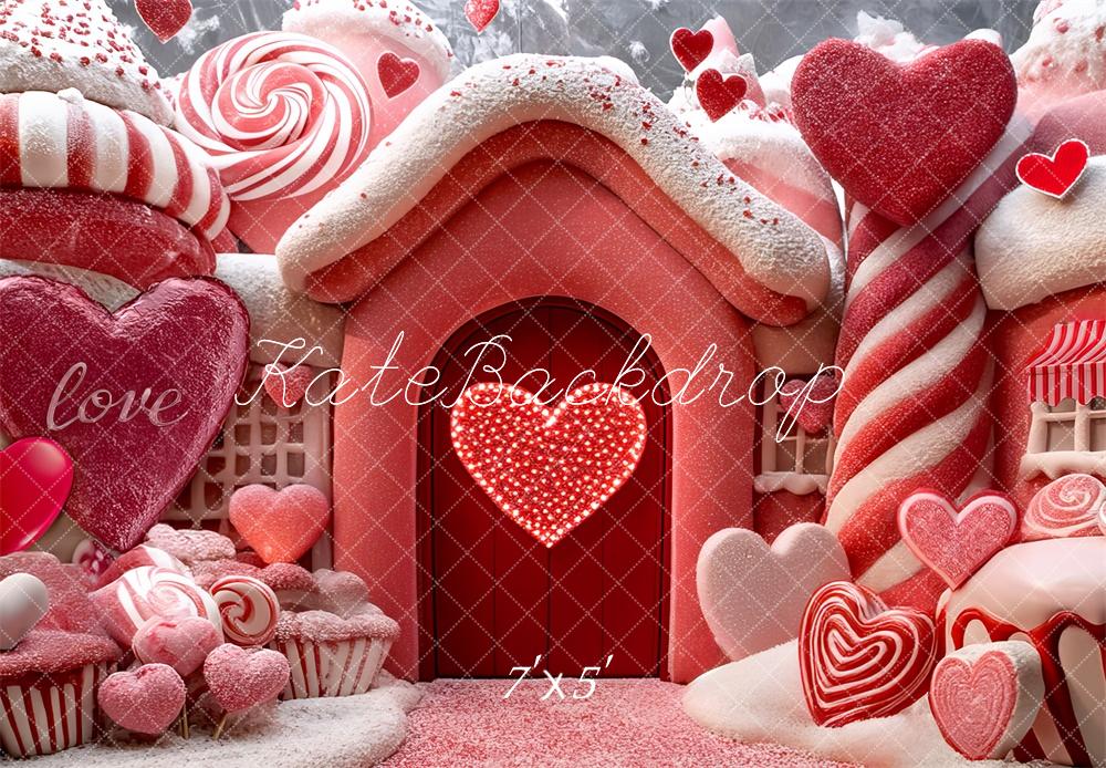 Kate Valentine's Day Candy House Backdrop Designed by Mini MakeBelieve - Kate Backdrop AU