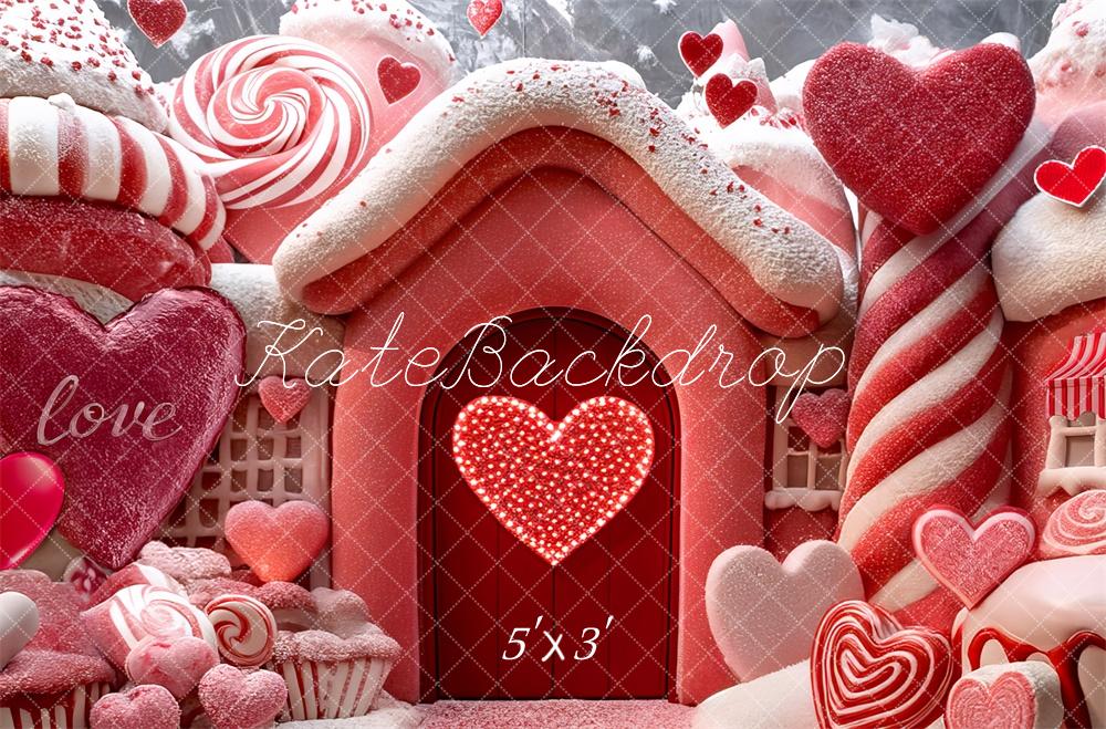 Kate Valentine's Day Candy House Backdrop Designed by Mini MakeBelieve - Kate Backdrop AU