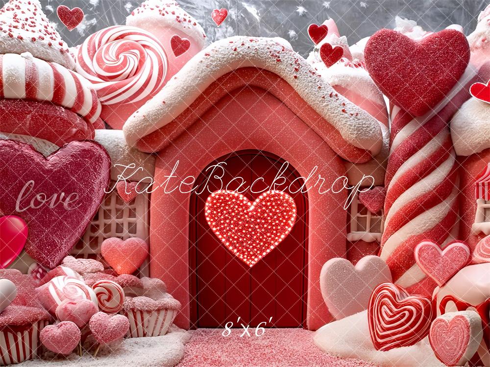 Kate Valentine's Day Candy House Backdrop Designed by Mini MakeBelieve - Kate Backdrop AU