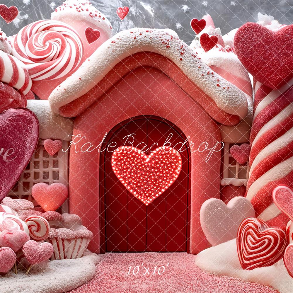 Kate Valentine's Day Candy House Backdrop Designed by Mini MakeBelieve - Kate Backdrop AU