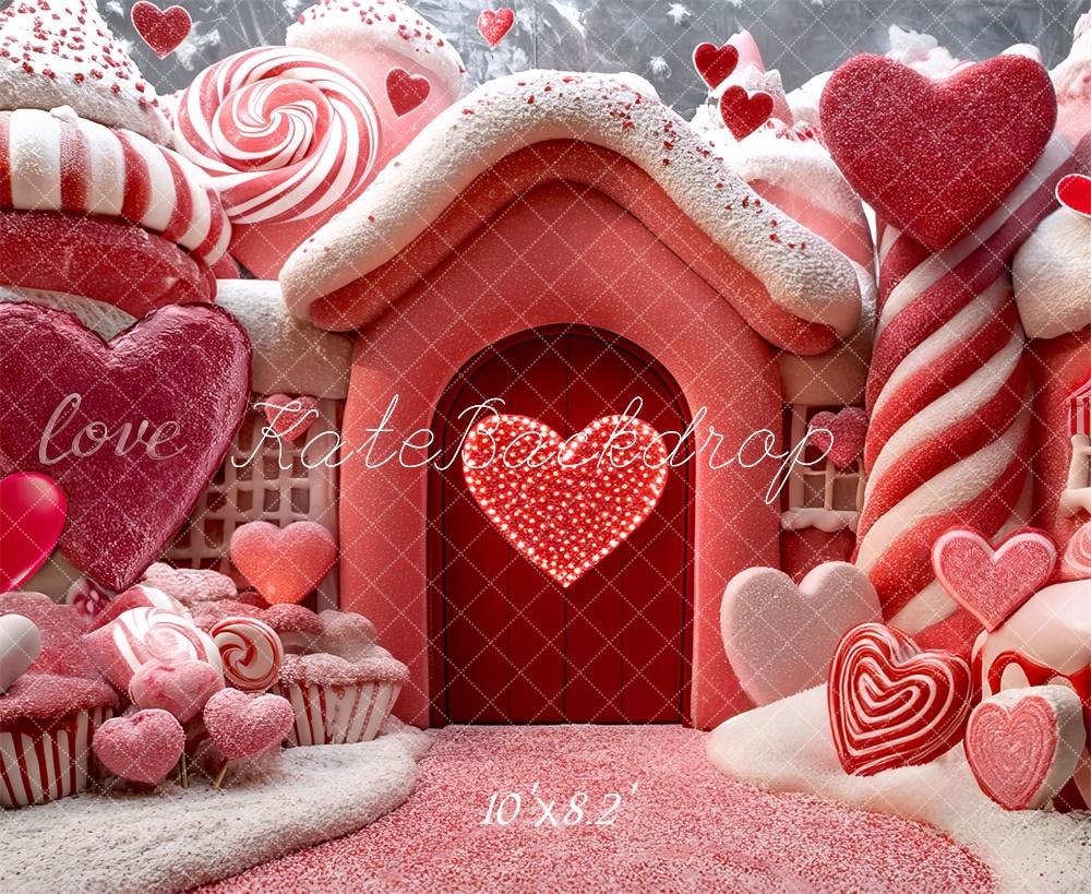Kate Valentine's Day Candy House Backdrop Designed by Mini MakeBelieve - Kate Backdrop AU