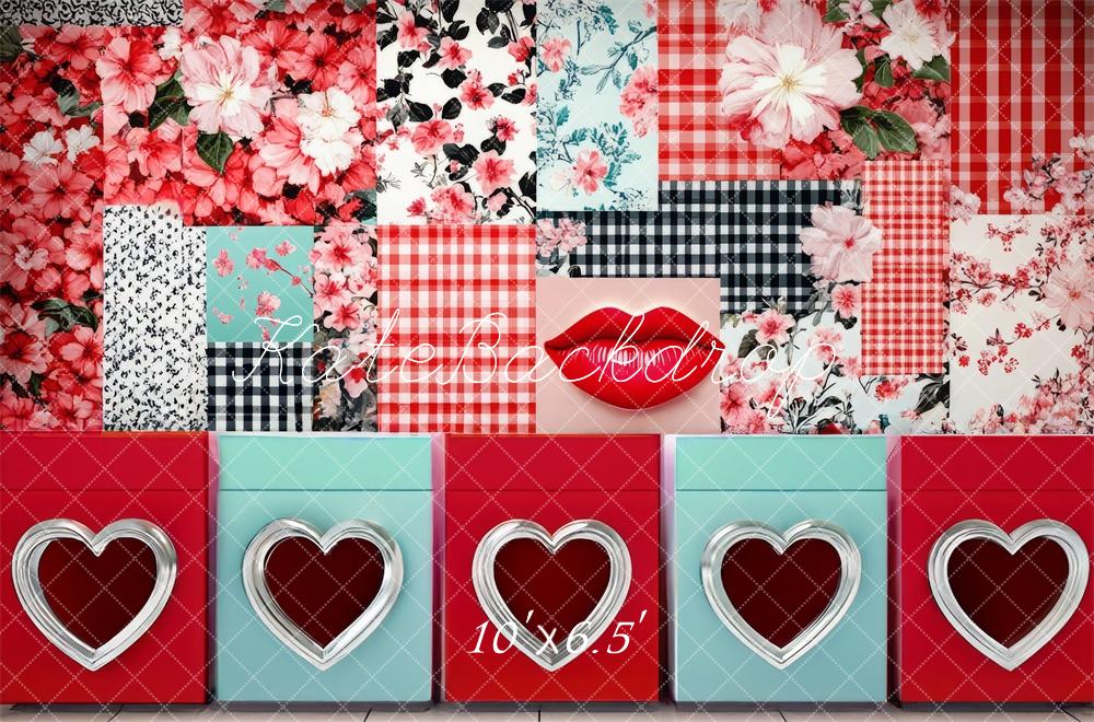 Kate Valentine's Day Laundromat Backdrop Designed by Mini MakeBelieve - Kate Backdrop AU