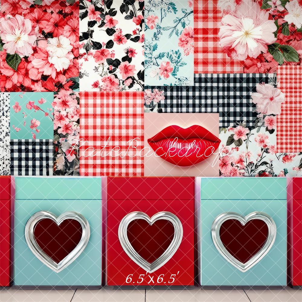 Kate Valentine's Day Laundromat Backdrop Designed by Mini MakeBelieve - Kate Backdrop AU