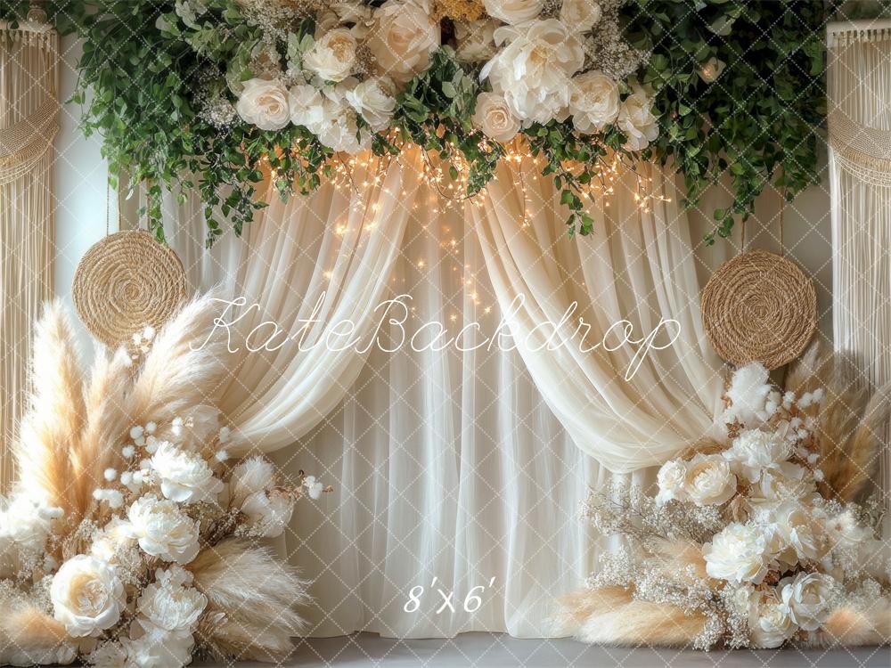 Kate Mother's Day Boho Curtains Macrrame Backdrop Designed by Mini MakeBelieve - Kate Backdrop AU