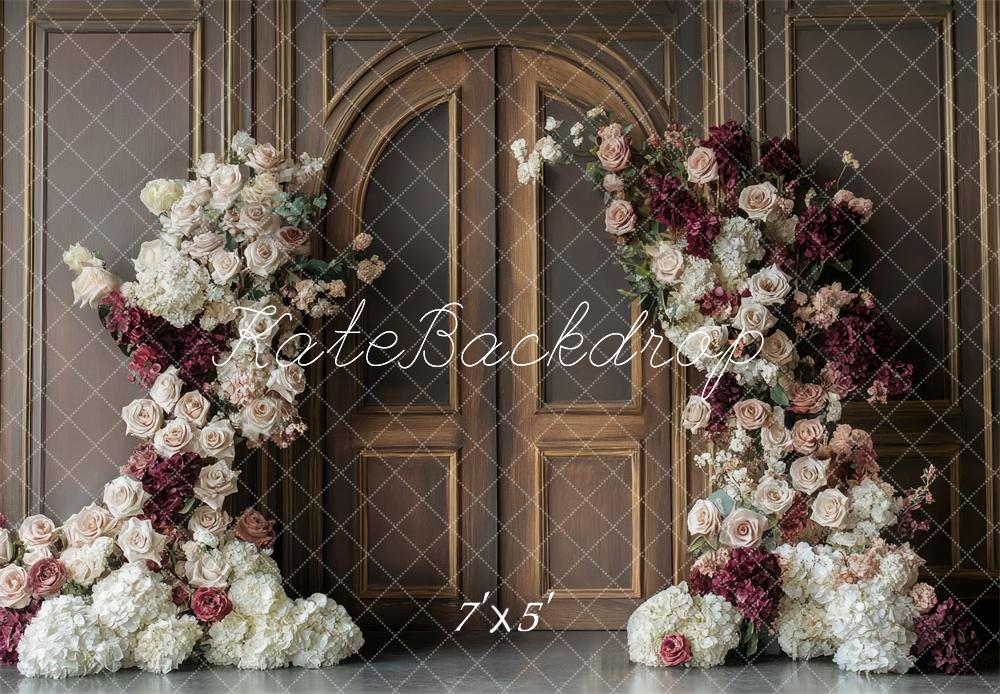 Kate Floral Arch Vintage Wood Door Backdrop Designed by Mini MakeBelieve - Kate Backdrop AU