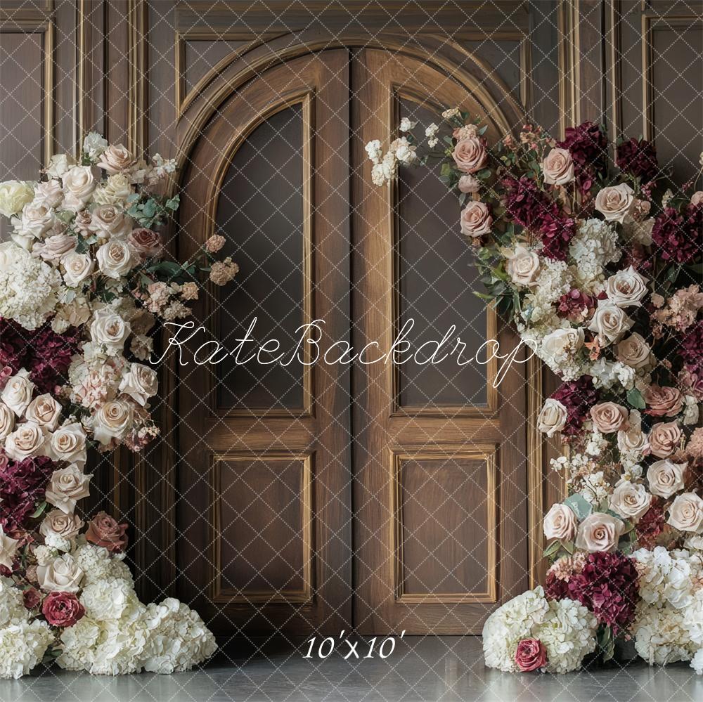 Kate Floral Arch Vintage Wood Door Backdrop Designed by Mini MakeBelieve - Kate Backdrop AU
