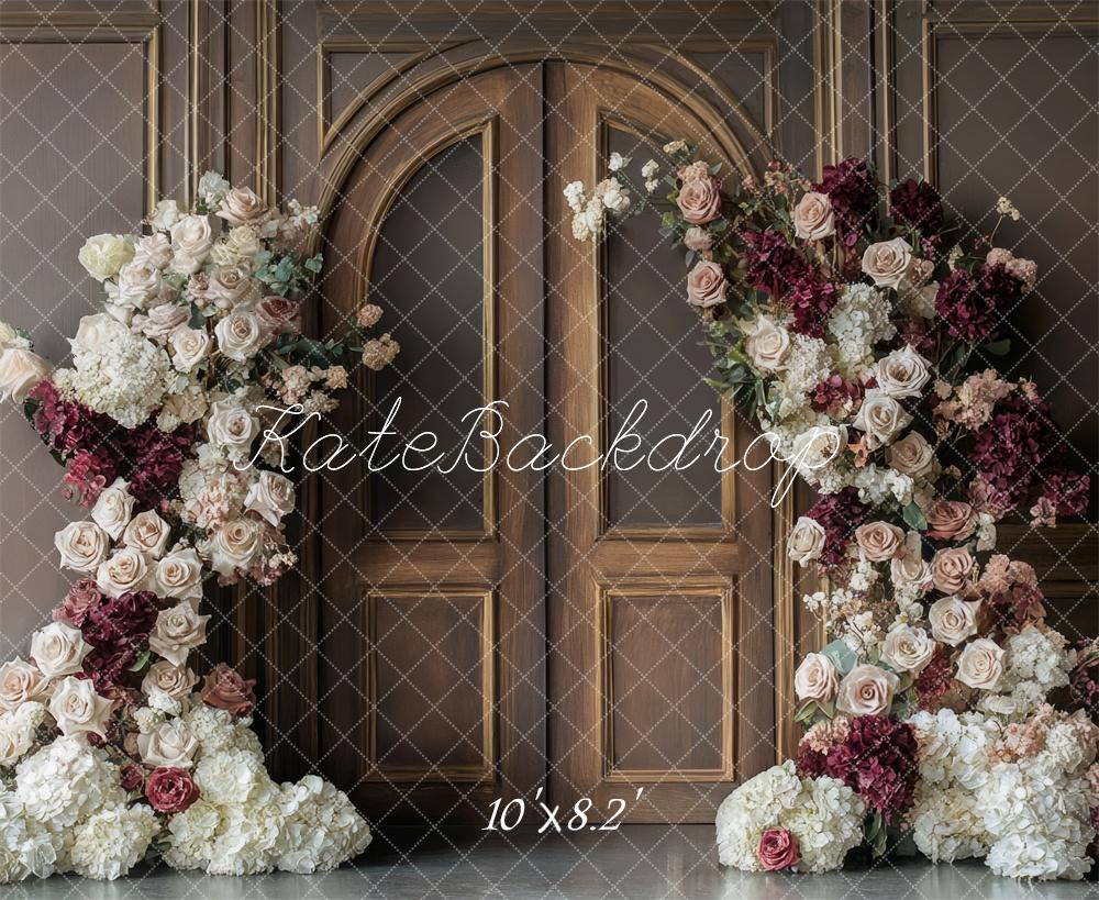 Kate Floral Arch Vintage Wood Door Backdrop Designed by Mini MakeBelieve - Kate Backdrop AU