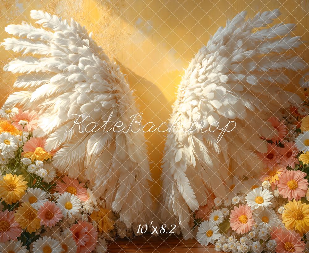 Kate Angel Wings Daisy Backdrop Designed by Emetselch - Kate Backdrop AU