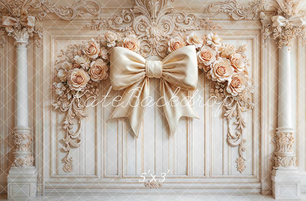 Kate Vintage Wall Flower Bow Backdrop Designed by Emetselch - Kate Backdrop AU