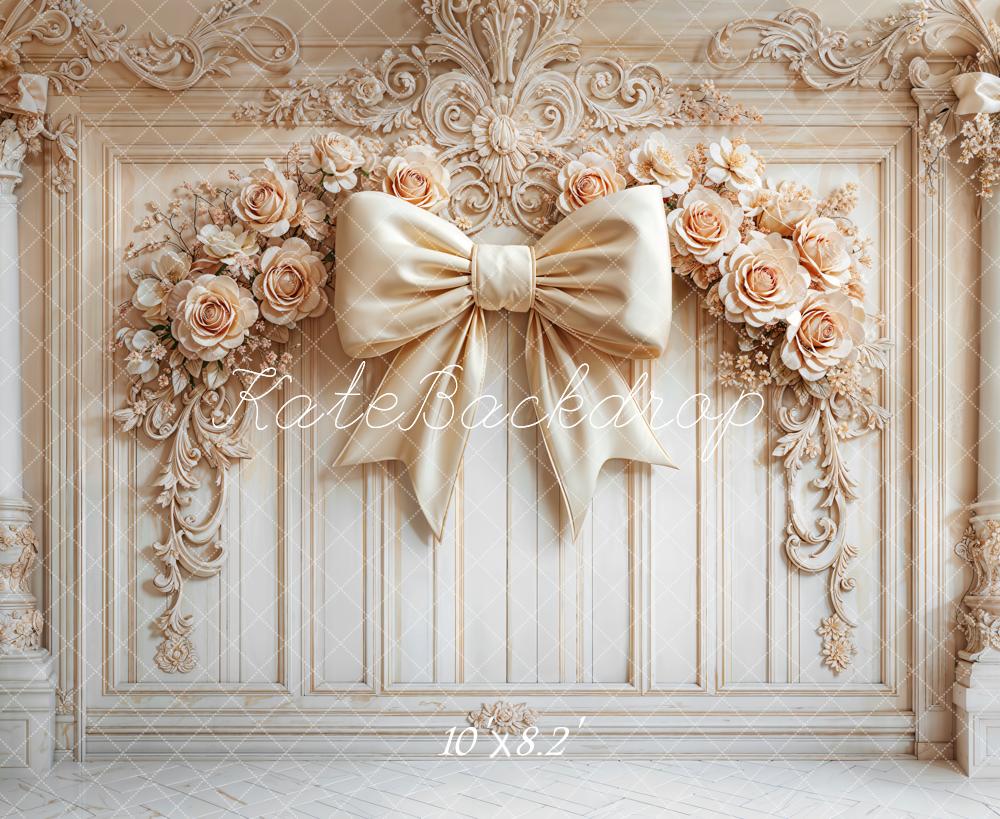 Kate Vintage Wall Flower Bow Backdrop Designed by Emetselch - Kate Backdrop AU