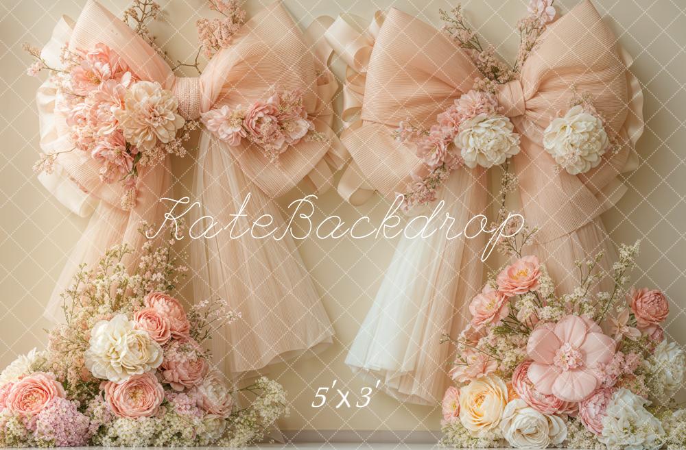 Kate Wedding Peach Bow Backdrop Designed by Emetselch - Kate Backdrop AU