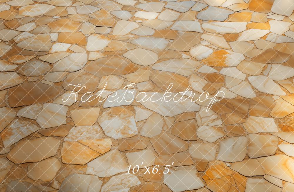 Kate Yellow Brown Stone mosaic Backdrop Designed by Kate Image - Kate Backdrop AU