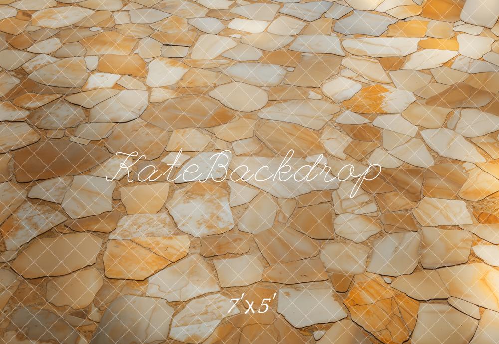 Kate Yellow Brown Stone mosaic Backdrop Designed by Kate Image - Kate Backdrop AU