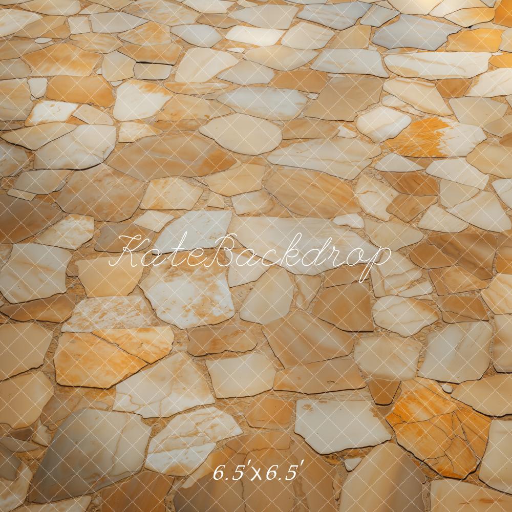 Kate Yellow Brown Stone mosaic Backdrop Designed by Kate Image - Kate Backdrop AU