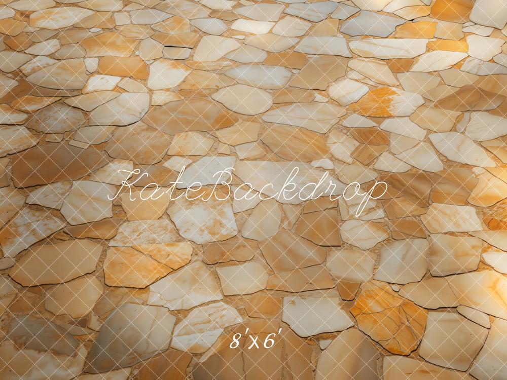Kate Yellow Brown Stone mosaic Backdrop Designed by Kate Image - Kate Backdrop AU