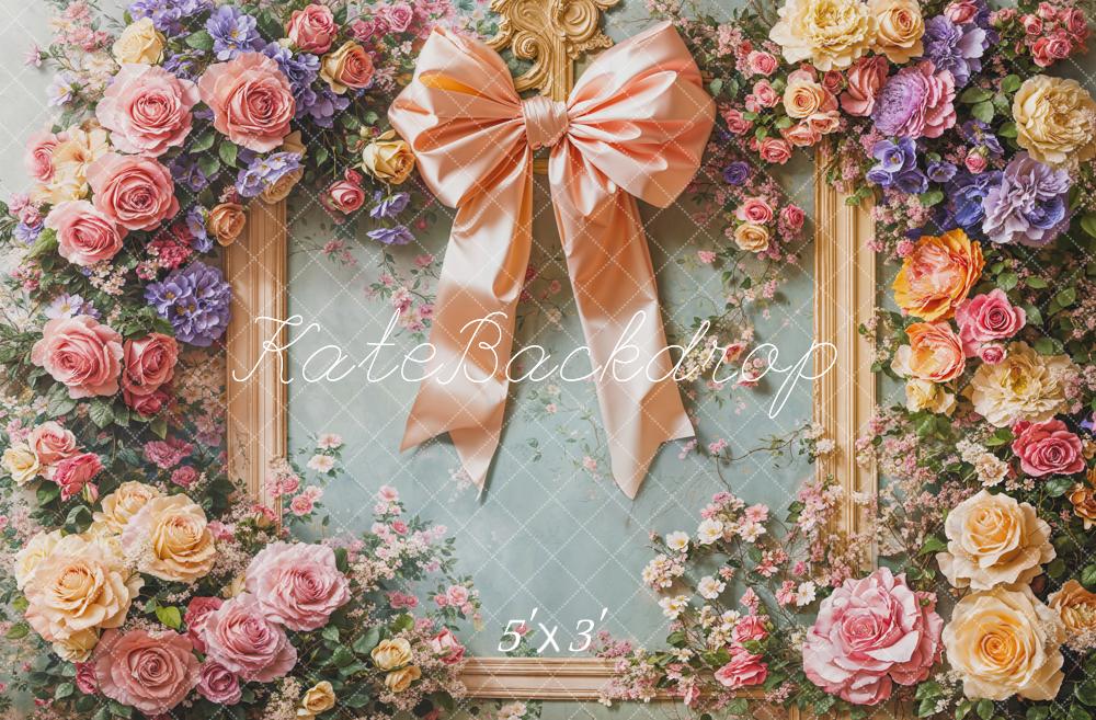 Kate Flowers in Bloom Bow Backdrop Designed by Emetselch - Kate Backdrop AU