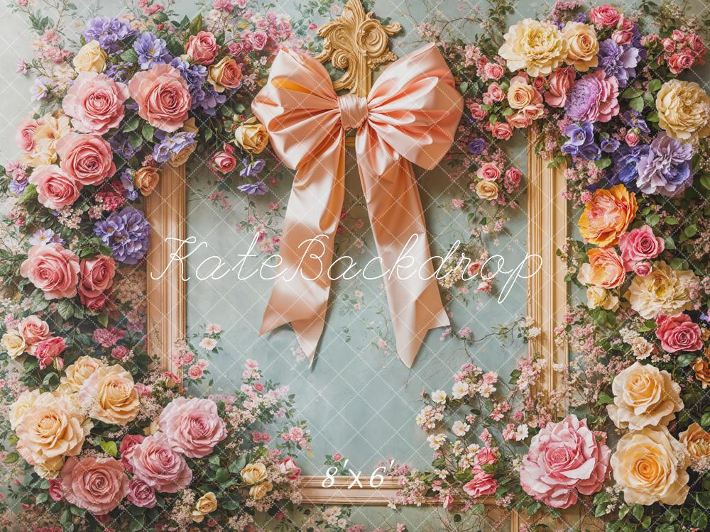 Kate Flowers in Bloom Bow Backdrop Designed by Emetselch - Kate Backdrop AU
