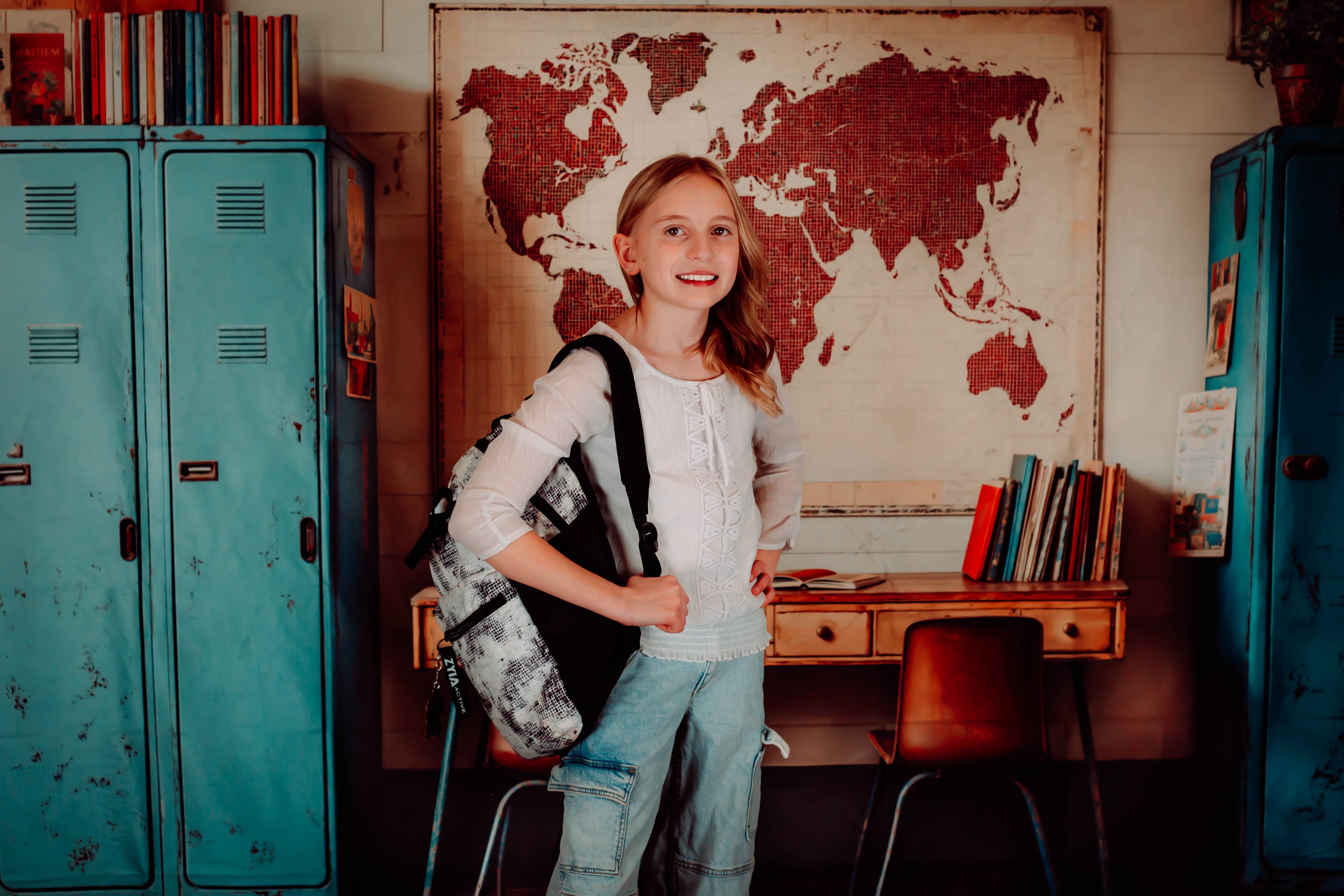 Kate Retro Back to School Backdrop Designed by Emetselch - Kate Backdrop AU