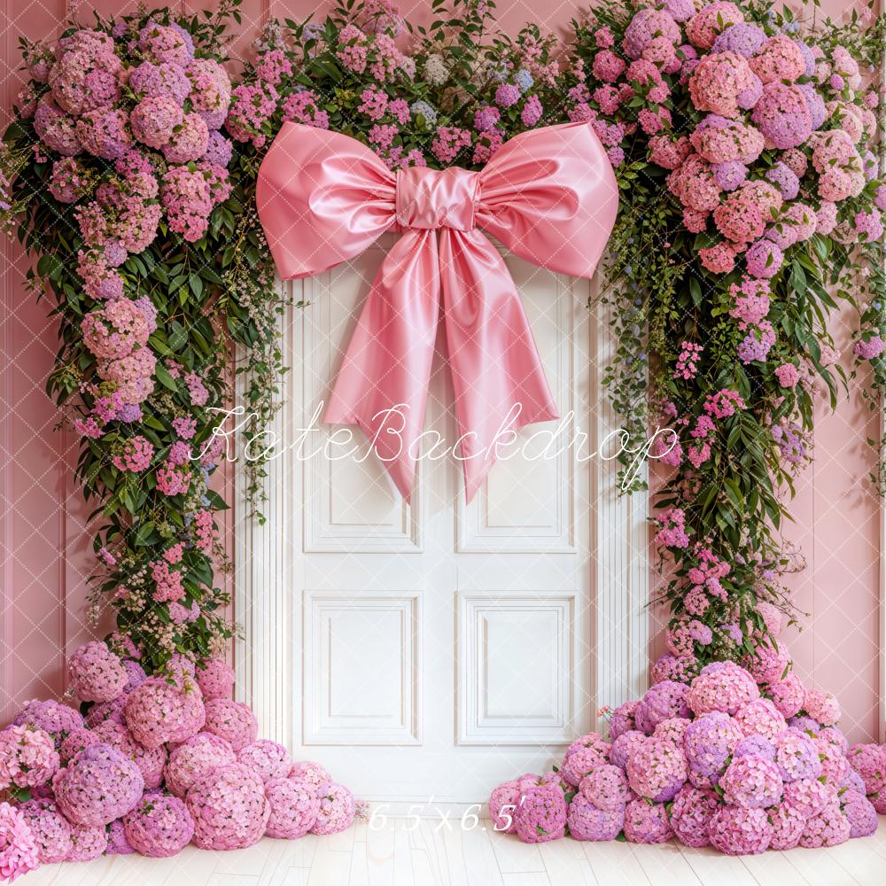 Kate Spring Backdrop Pink Bow Hydrangea Designed by Emetselch - Kate Backdrop AU