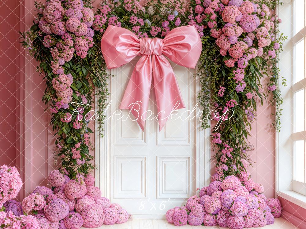 Kate Spring Backdrop Pink Bow Hydrangea Designed by Emetselch - Kate Backdrop AU