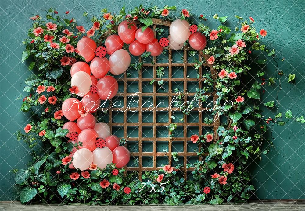 Kate Ladybug Trellis Backdrop Designed by Laura Bybee - Kate Backdrop AU