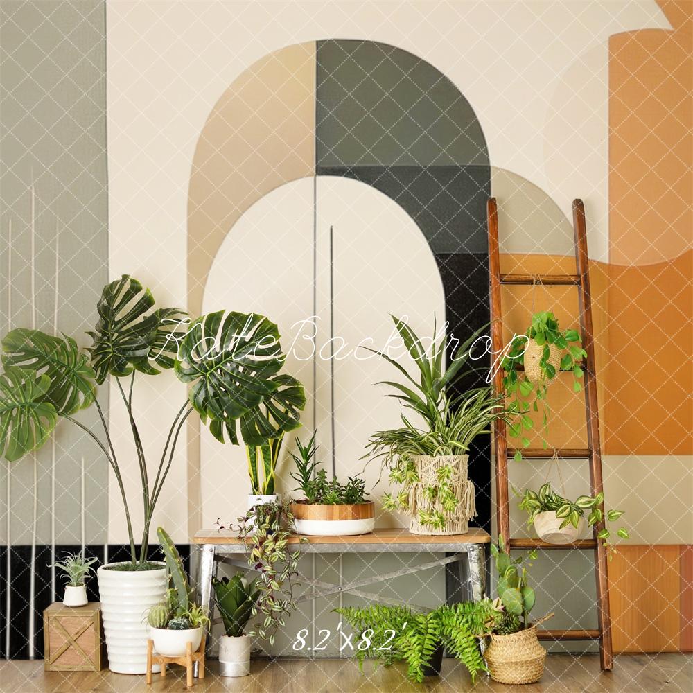 Kate Mid Century Modern Plant Wall Backdrop Designed by Mandy Ringe Photography - Kate Backdrop AU