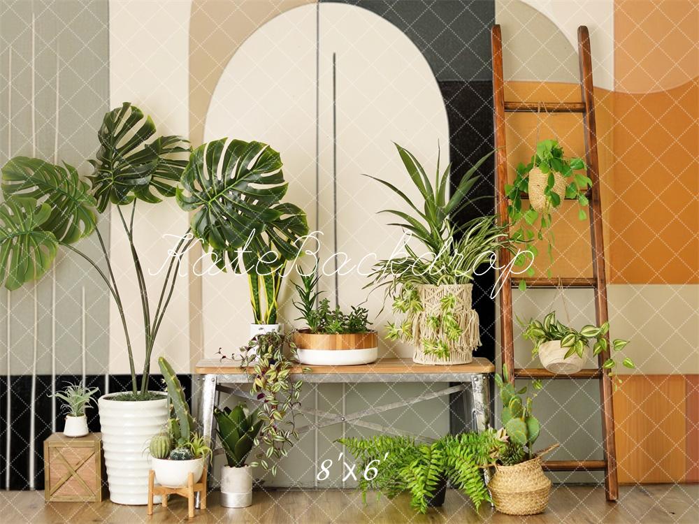 Kate Mid Century Modern Plant Wall Backdrop Designed by Mandy Ringe Photography - Kate Backdrop AU