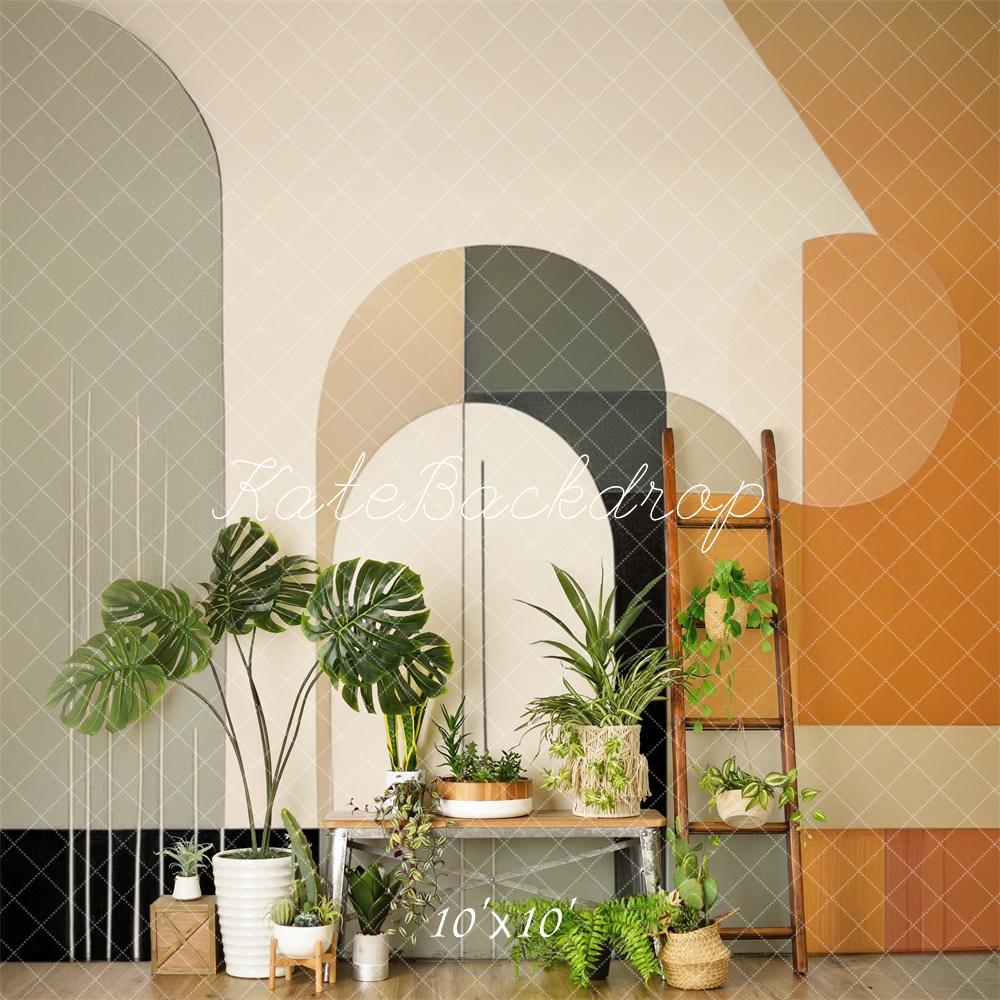 Kate Mid Century Modern Plant Wall Backdrop Designed by Mandy Ringe Photography - Kate Backdrop AU