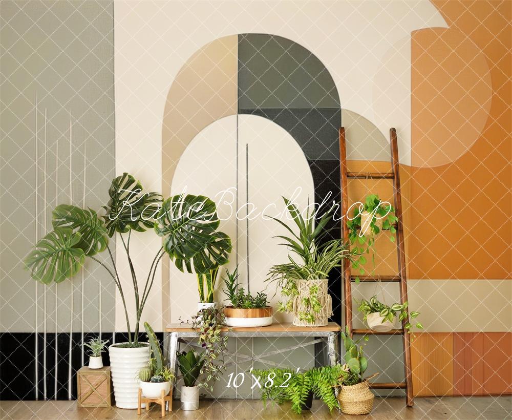 Kate Mid Century Modern Plant Wall Backdrop Designed by Mandy Ringe Photography - Kate Backdrop AU